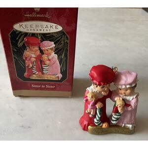 Vintage Hallmark Keepsake Christmas Ornament Sister to‎ Sister 1999 Family Girls